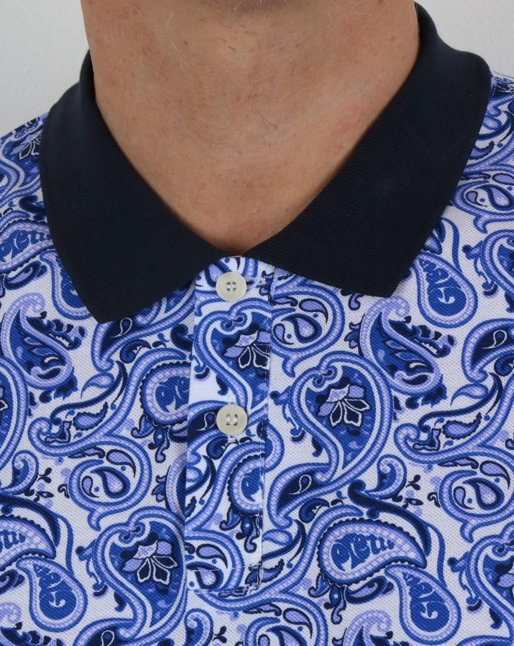 Pretty Green Caversham Paisley Polo Shirt Blue