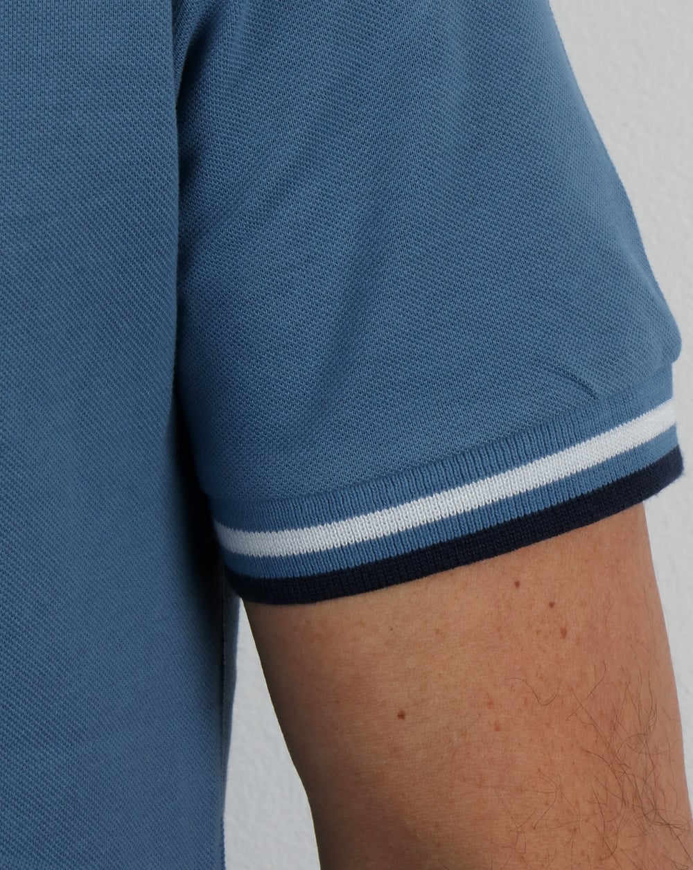 Pretty Green Tipped Polo Shirt Mid Blue