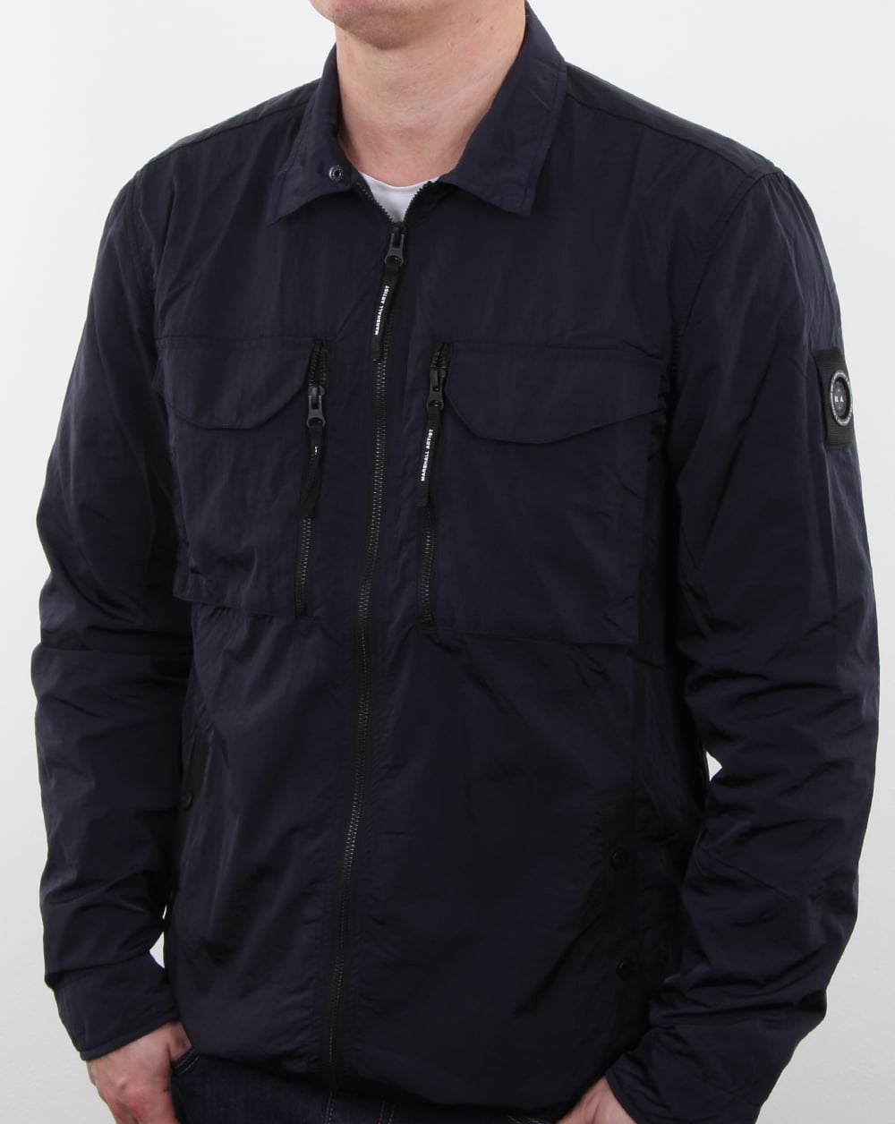 Marshall Artist Liquid Nylon Overshirt Navy