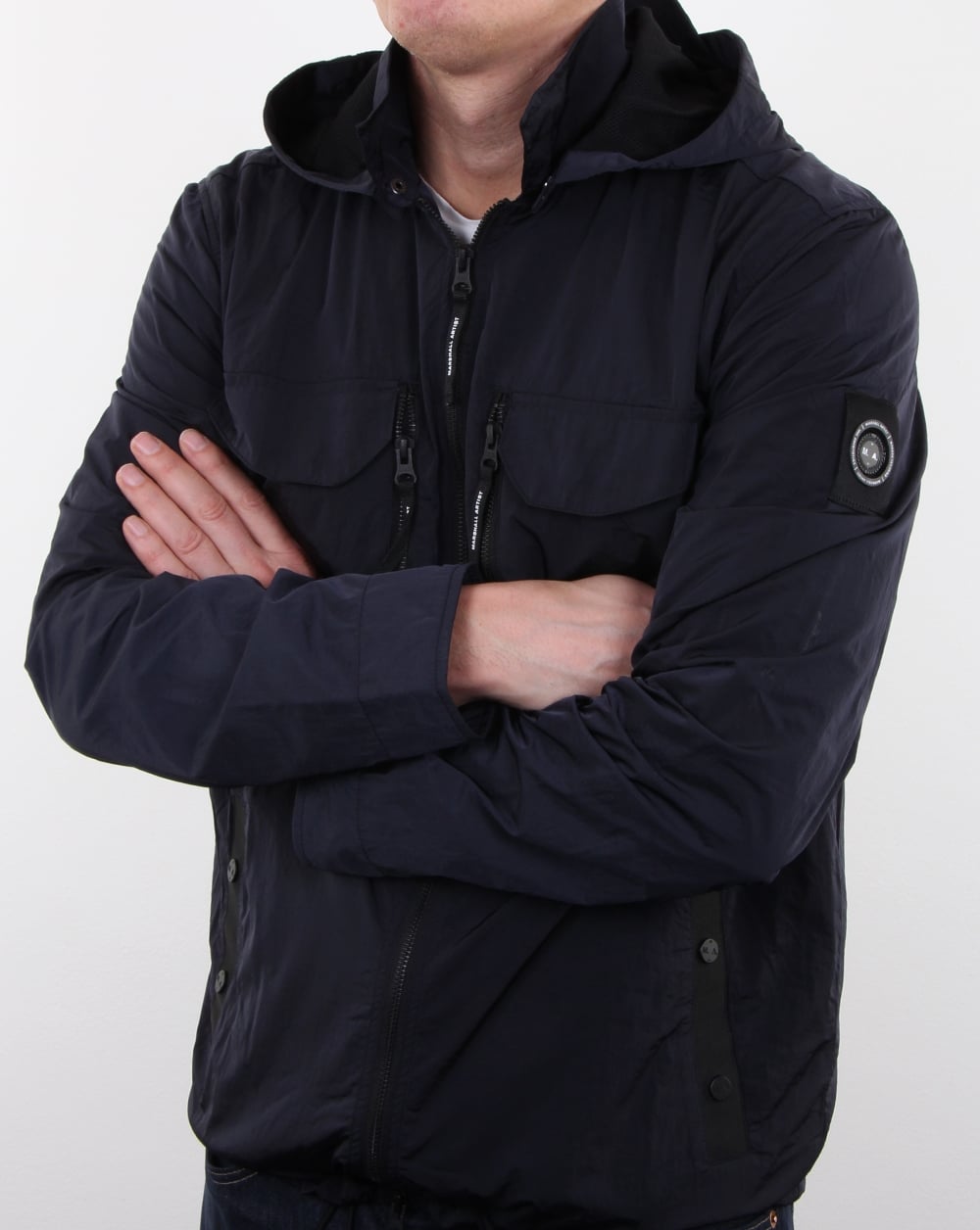 Marshall Artist Liquid Nylon Overshirt Navy