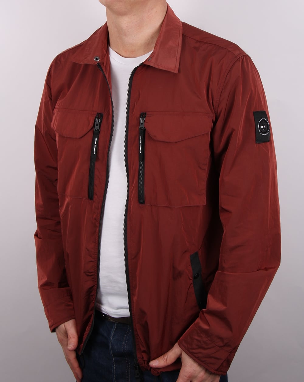 Marshall Artist Liquid Nylon Overshirt Deep Rust