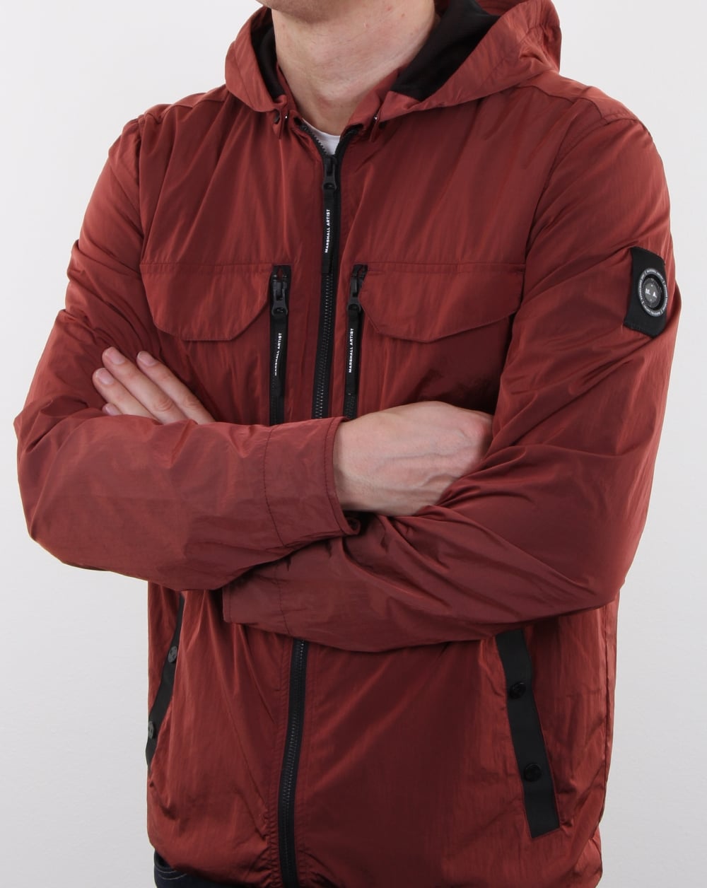 Marshall Artist Liquid Nylon Overshirt Deep Rust