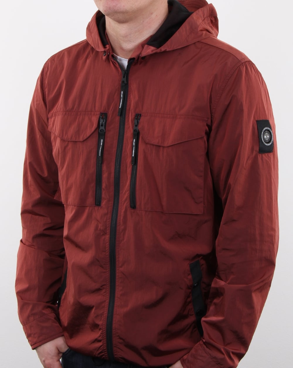 Marshall Artist Liquid Nylon Overshirt Deep Rust