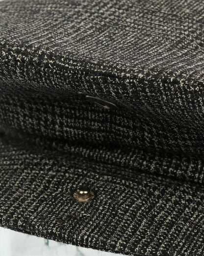 80s Casual Classics Naple Pure Wool Flat Cap Black