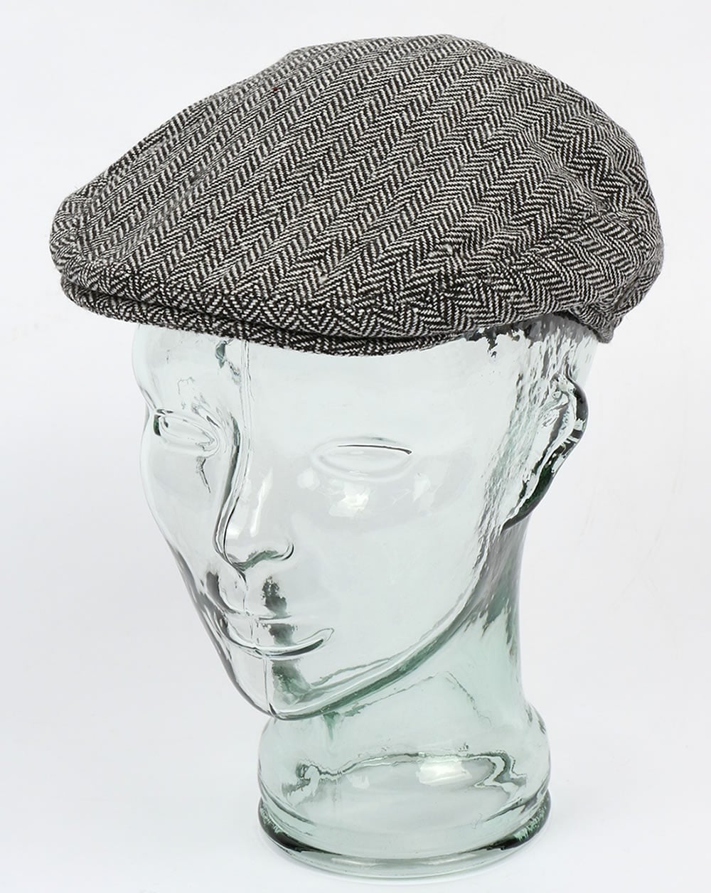 80s Casual Classics Herringbone Flat Cap Grey