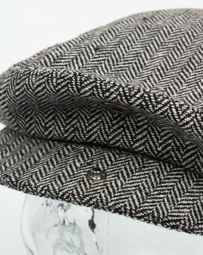 80s Casual Classics Herringbone Flat Cap Grey