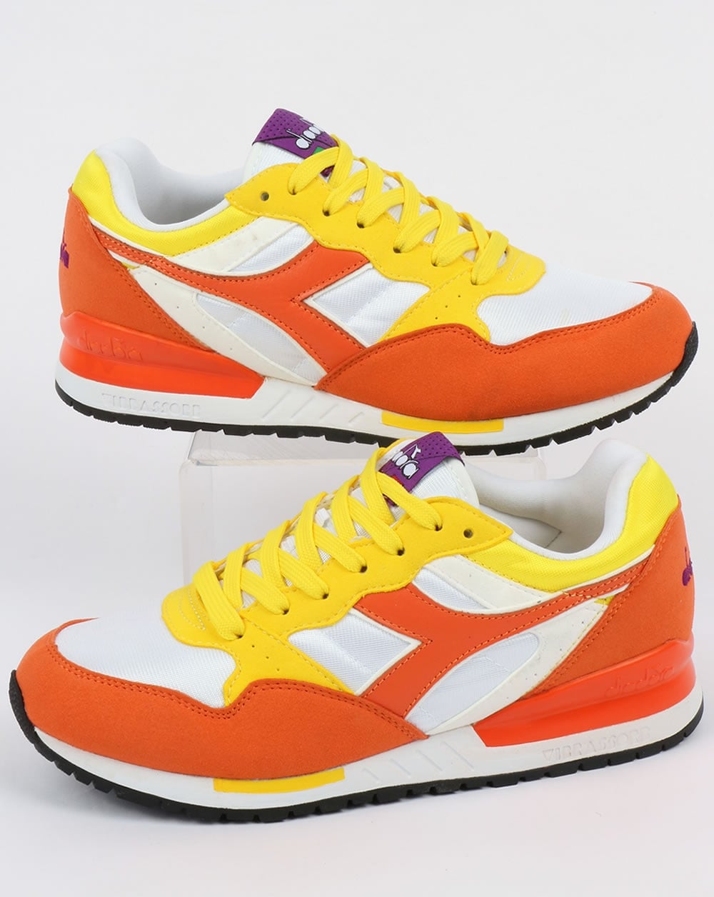 Diadora Intrepid NYL Trainers Vermillion Orange/Yellow