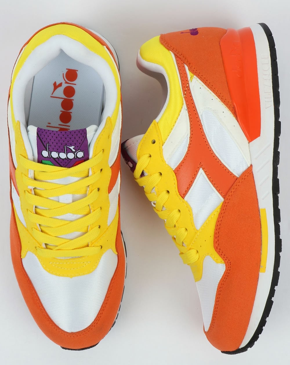 Diadora Intrepid NYL Trainers Vermillion Orange/Yellow