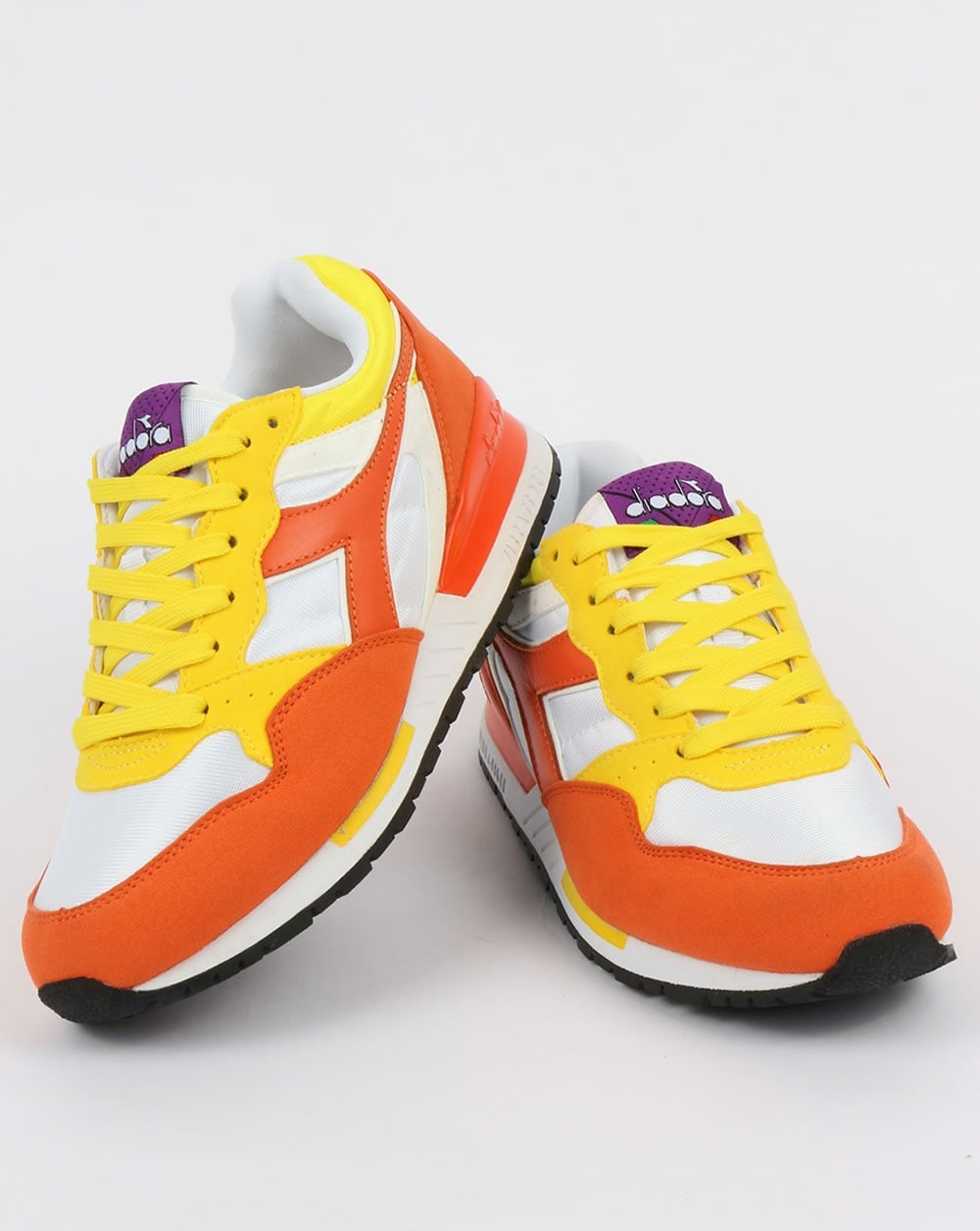 Diadora Intrepid NYL Trainers Vermillion Orange/Yellow