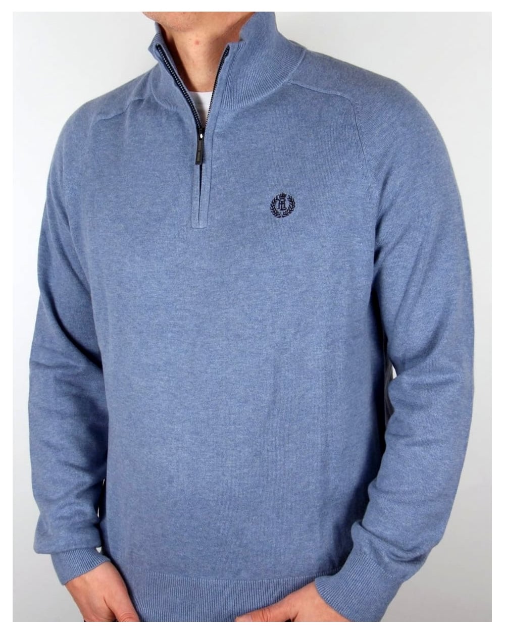 Henri Lloyd Half Zip Knit Frost Blue