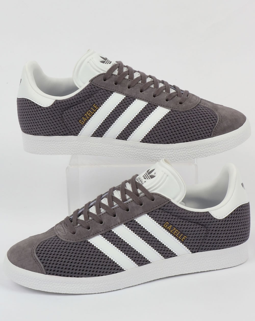 Adidas Gazelle Textile Trainers Trace Grey/White
