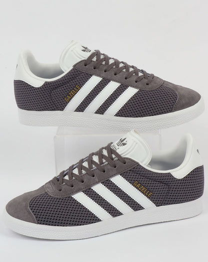 Adidas Gazelle Textile Trainers Trace Grey/White