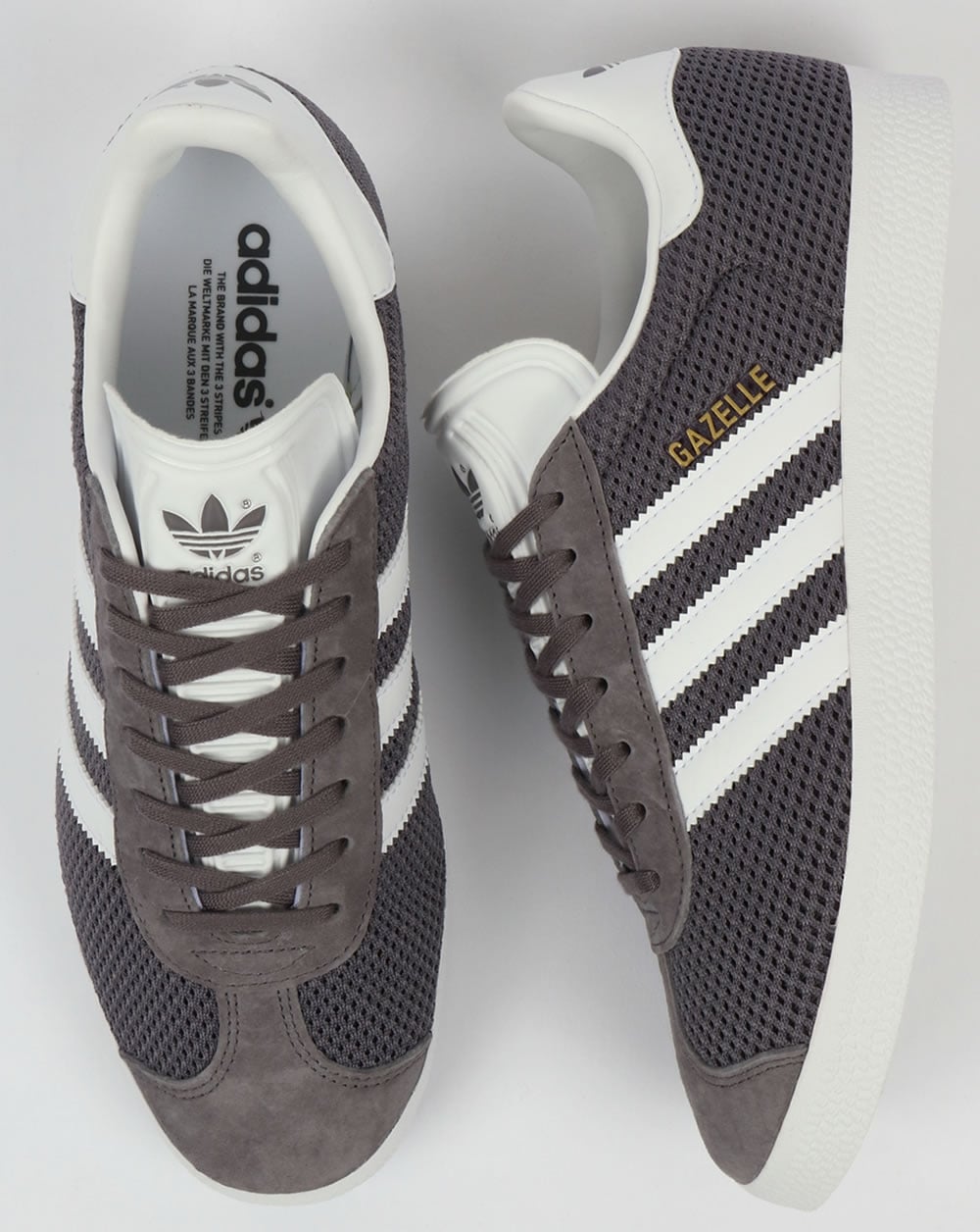 Adidas Gazelle Textile Trainers Trace Grey/White