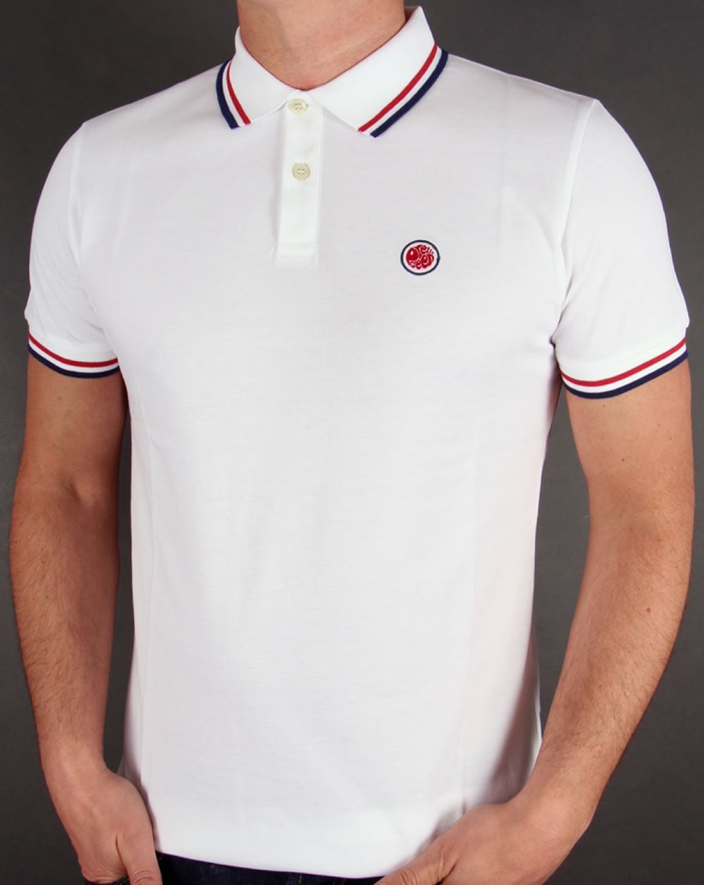 Pretty Green Tipped Polo Shirt White