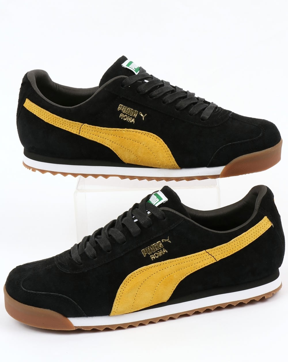 Puma Roma Trainers Black/Yellow