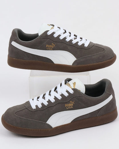 Puma Liga Suede Trainers Steel Grey/White