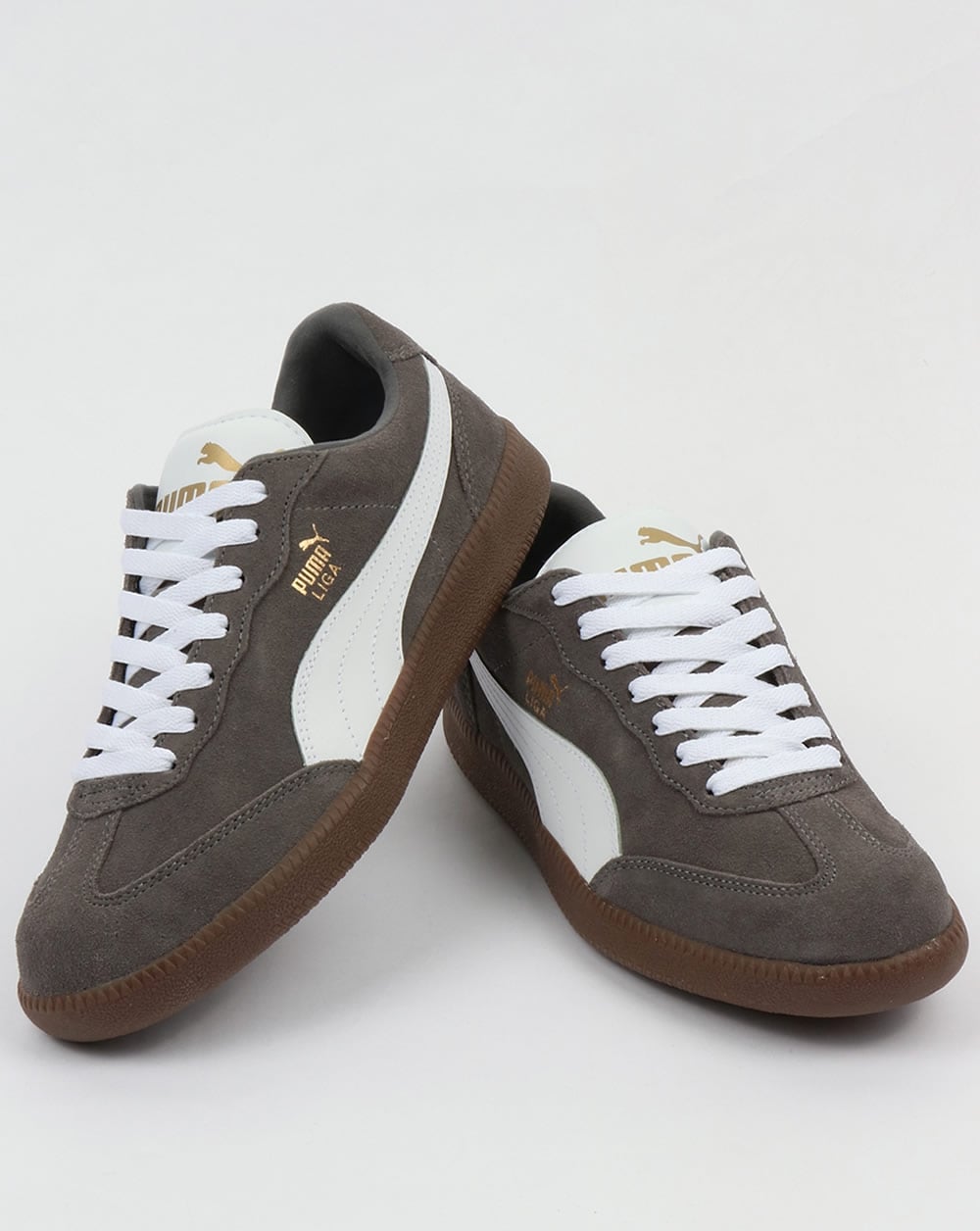 Puma Liga Suede Trainers Steel Grey/White
