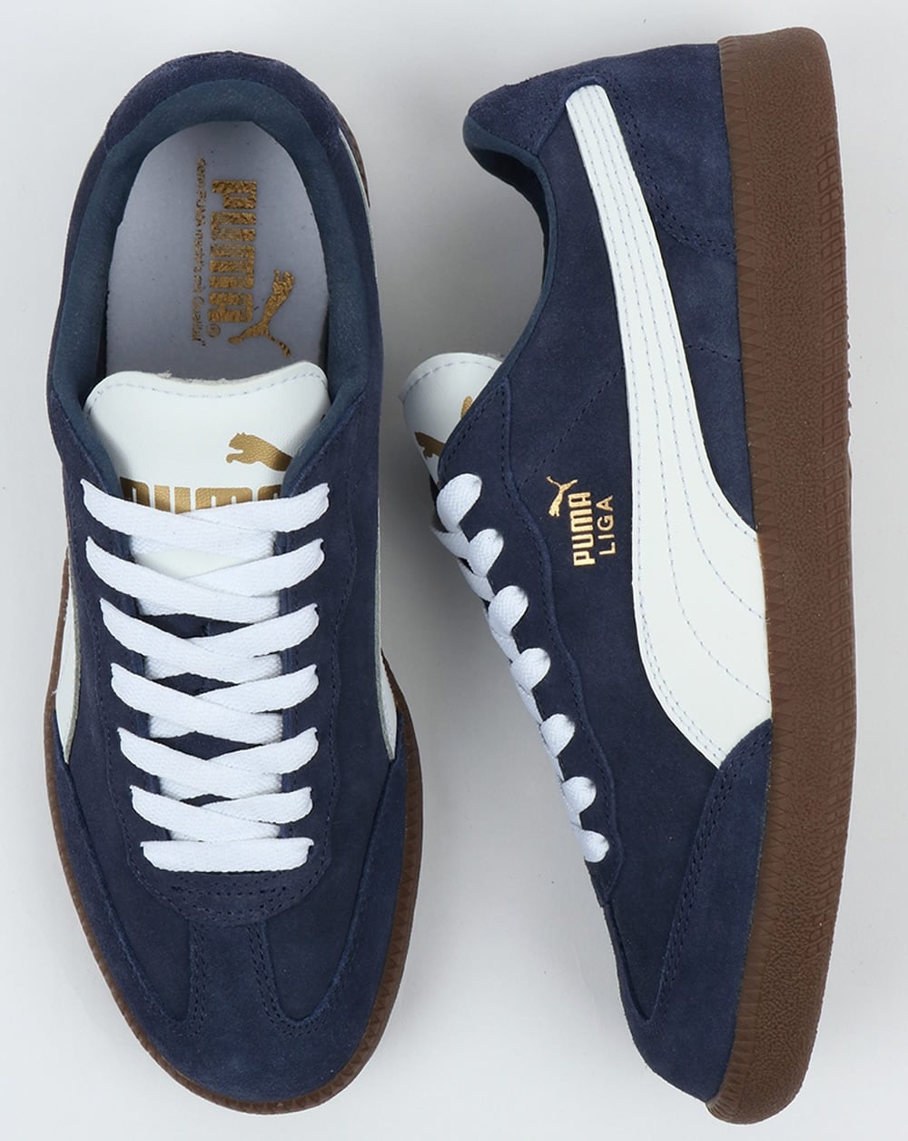 Puma Liga Suede Trainers Navy/White