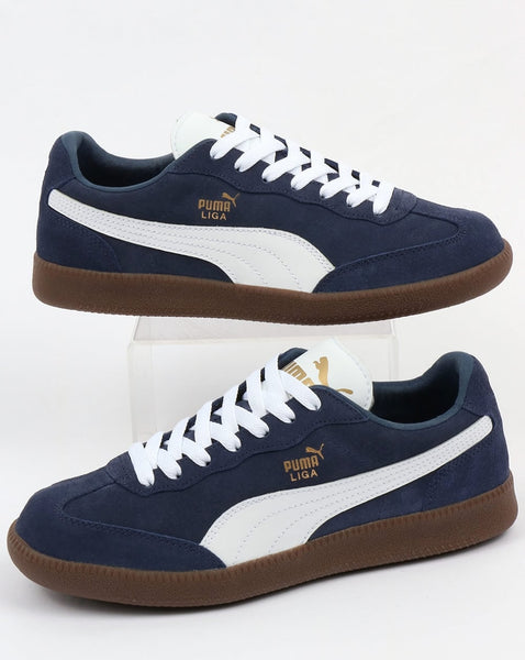 Puma Liga Suede Trainers Navy/White