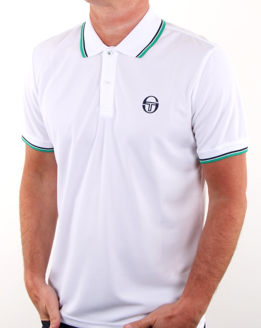 Sergio Tacchini Reed Polo Shirt White/navy