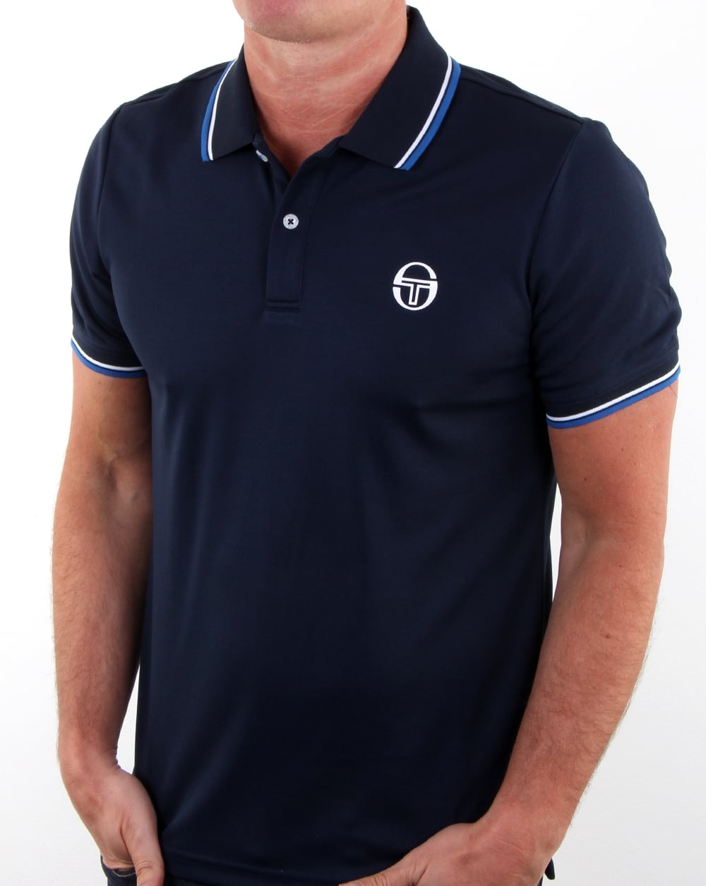 Sergio Tacchini Reed Polo Shirt Navy/white