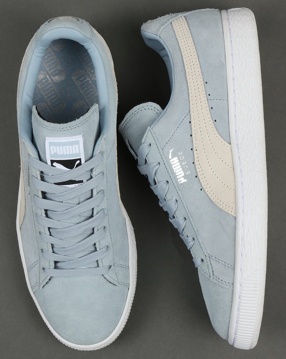 Puma Suede Classic Trainers Sky Blue/White