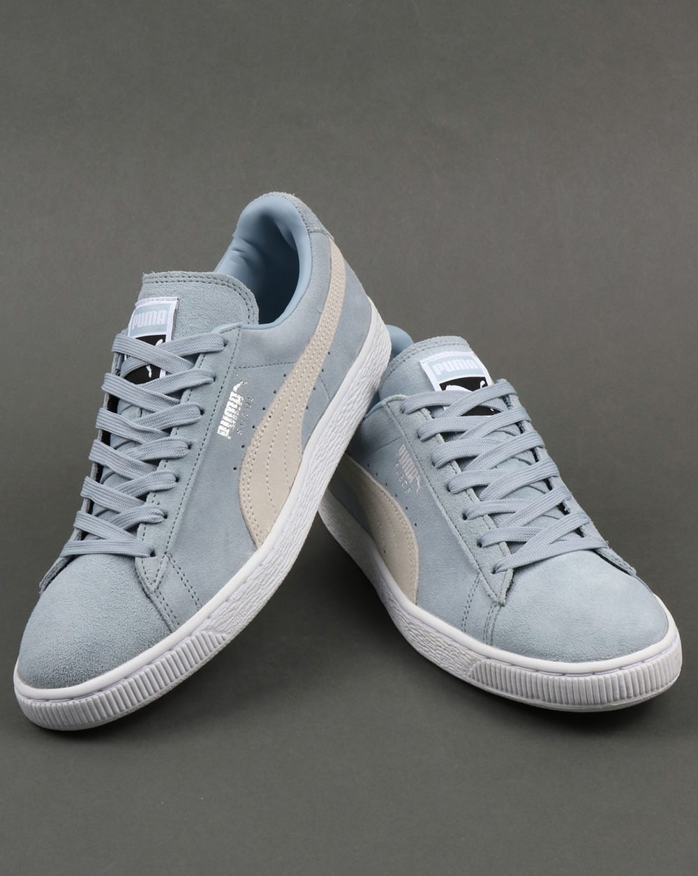 Puma Suede Classic Trainers Sky Blue/White