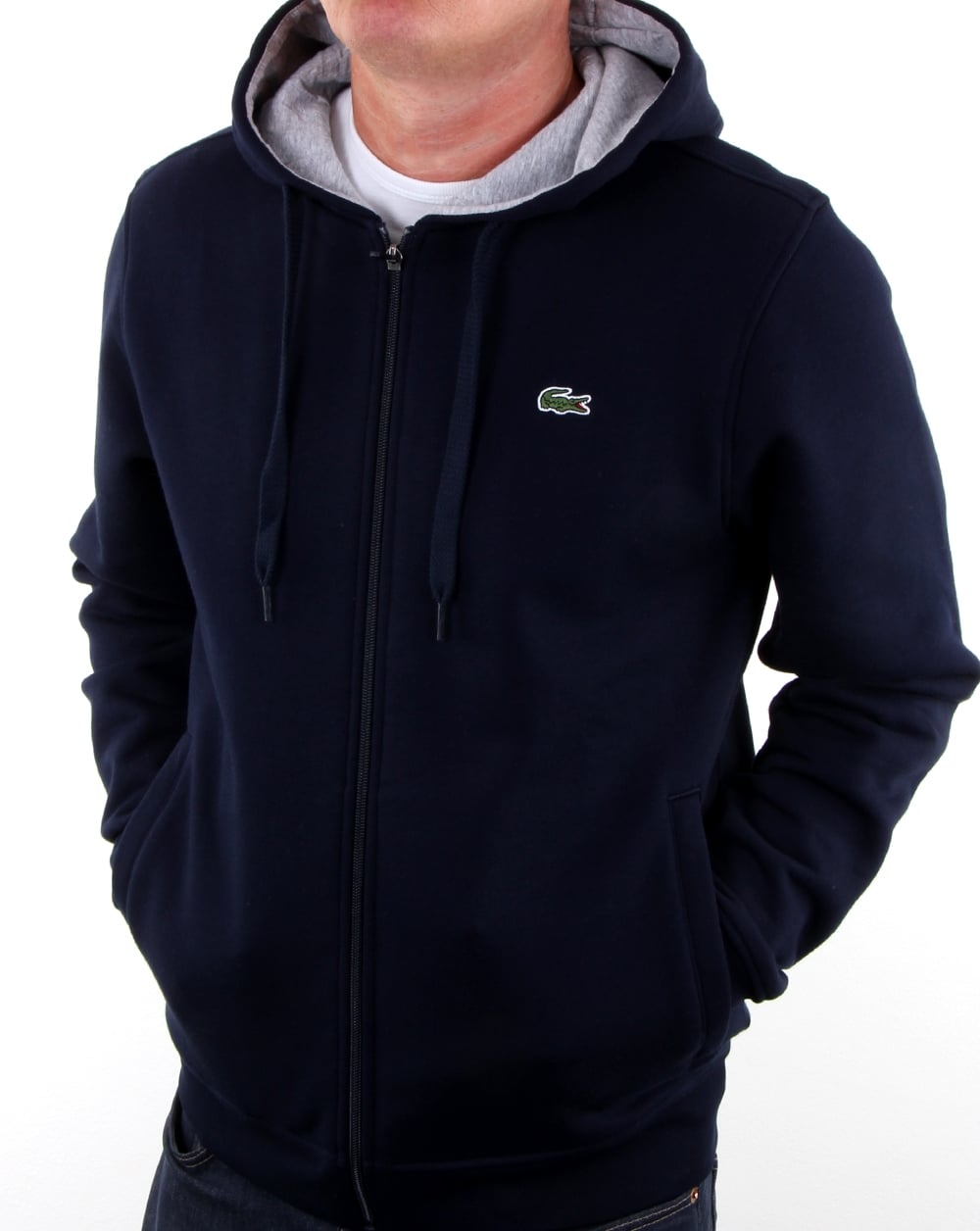 Lacoste Full Zip Hooded Sweat Navy