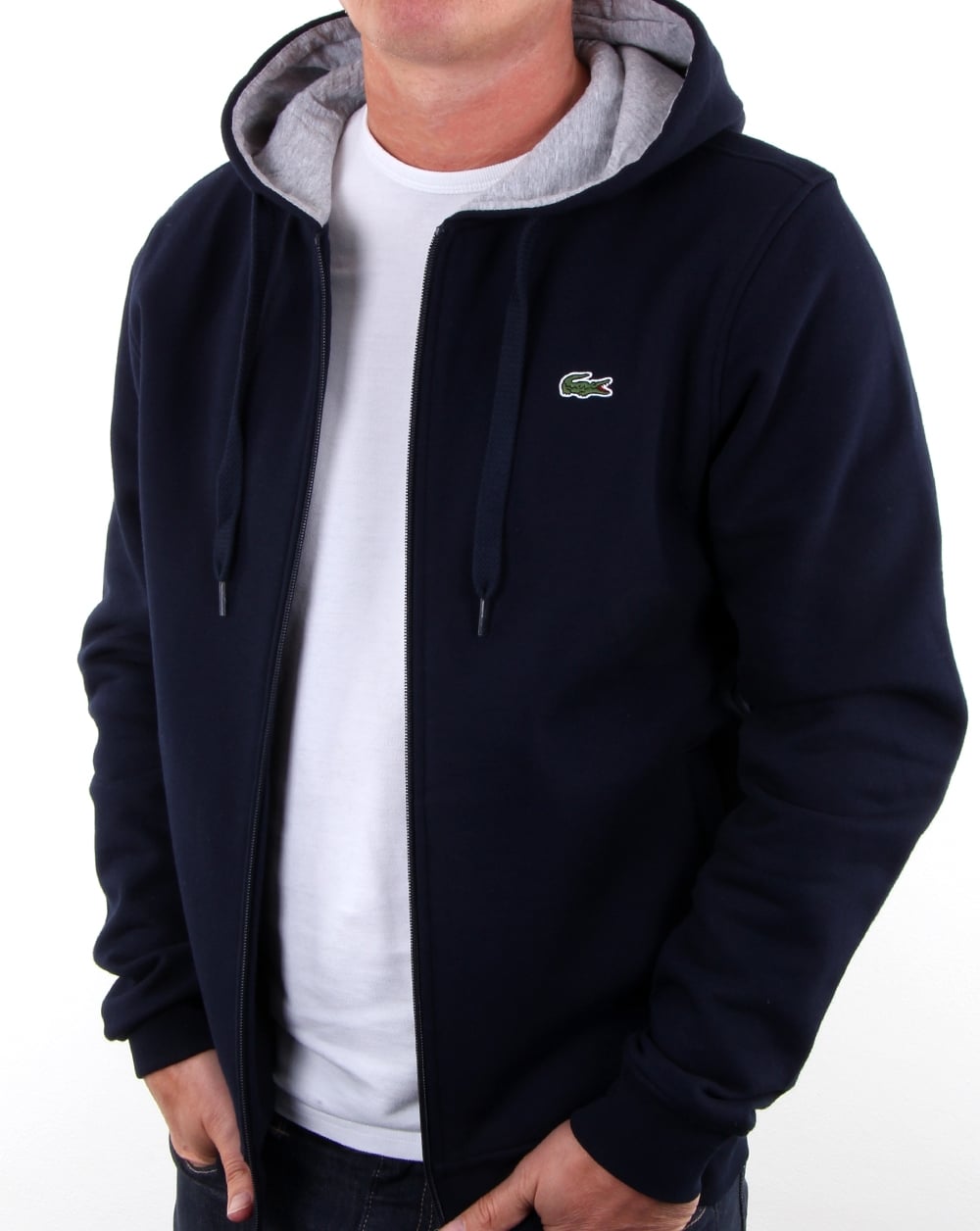 Lacoste Full Zip Hooded Sweat Navy