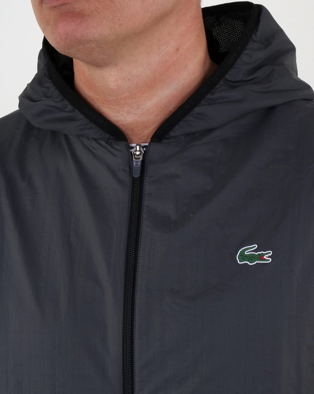 Lacoste Hooded Jacket Black/Charcoal