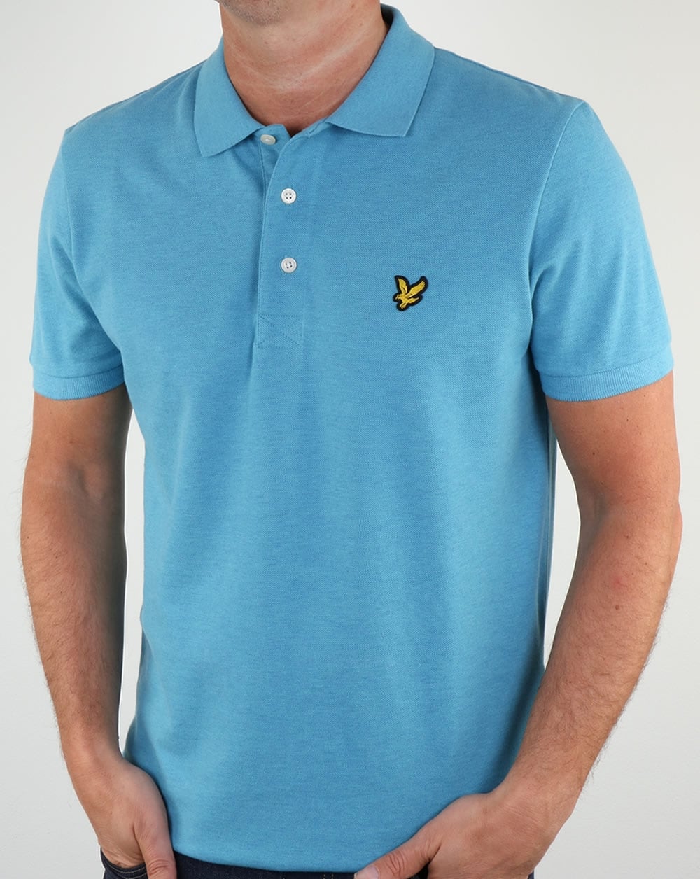 Lyle And Scott Polo Shirt Pacific Blue Marl