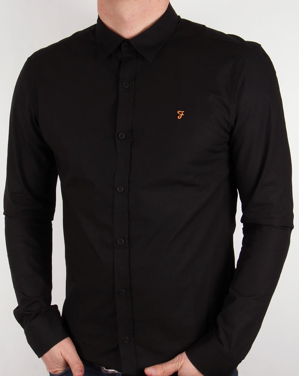Farah Larch Slim Fit Shirt Black
