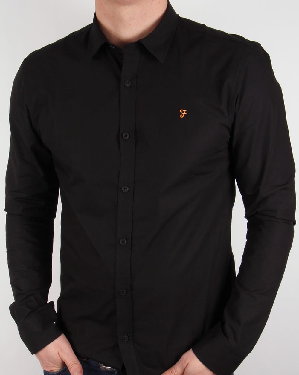 Farah Larch Slim Fit Shirt Black