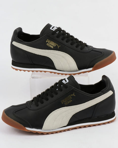 Puma Roma Leather 80s Trainers Black/White