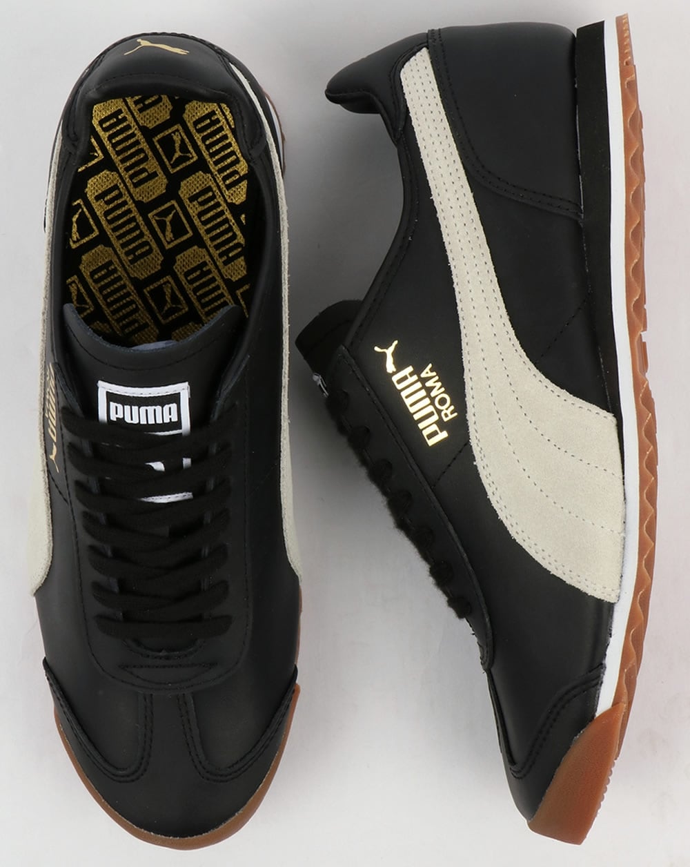 Puma Roma Leather 80s Trainers Black/White