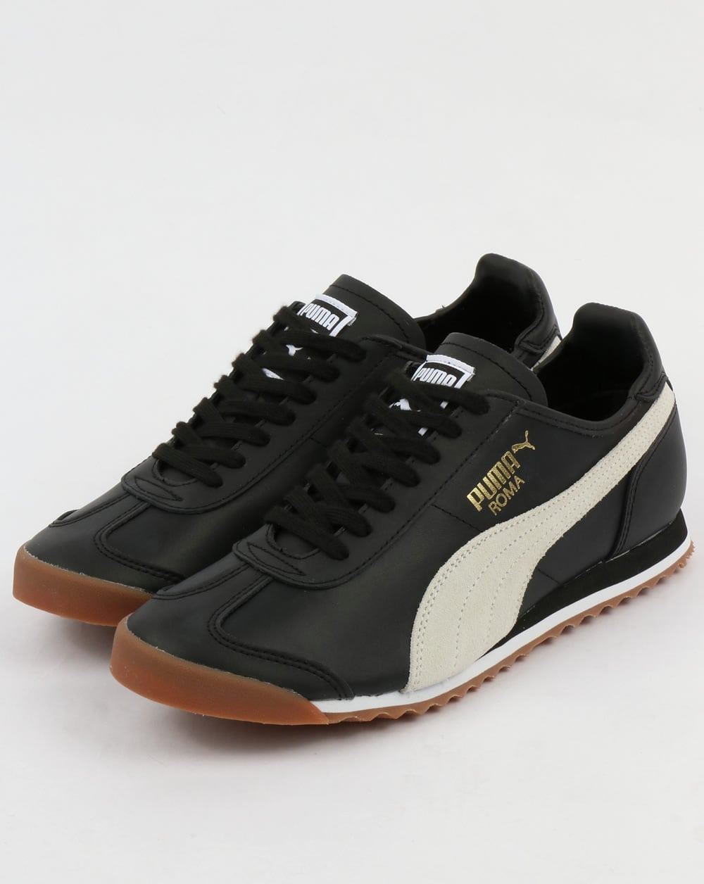 Puma Roma Leather 80s Trainers Black/White