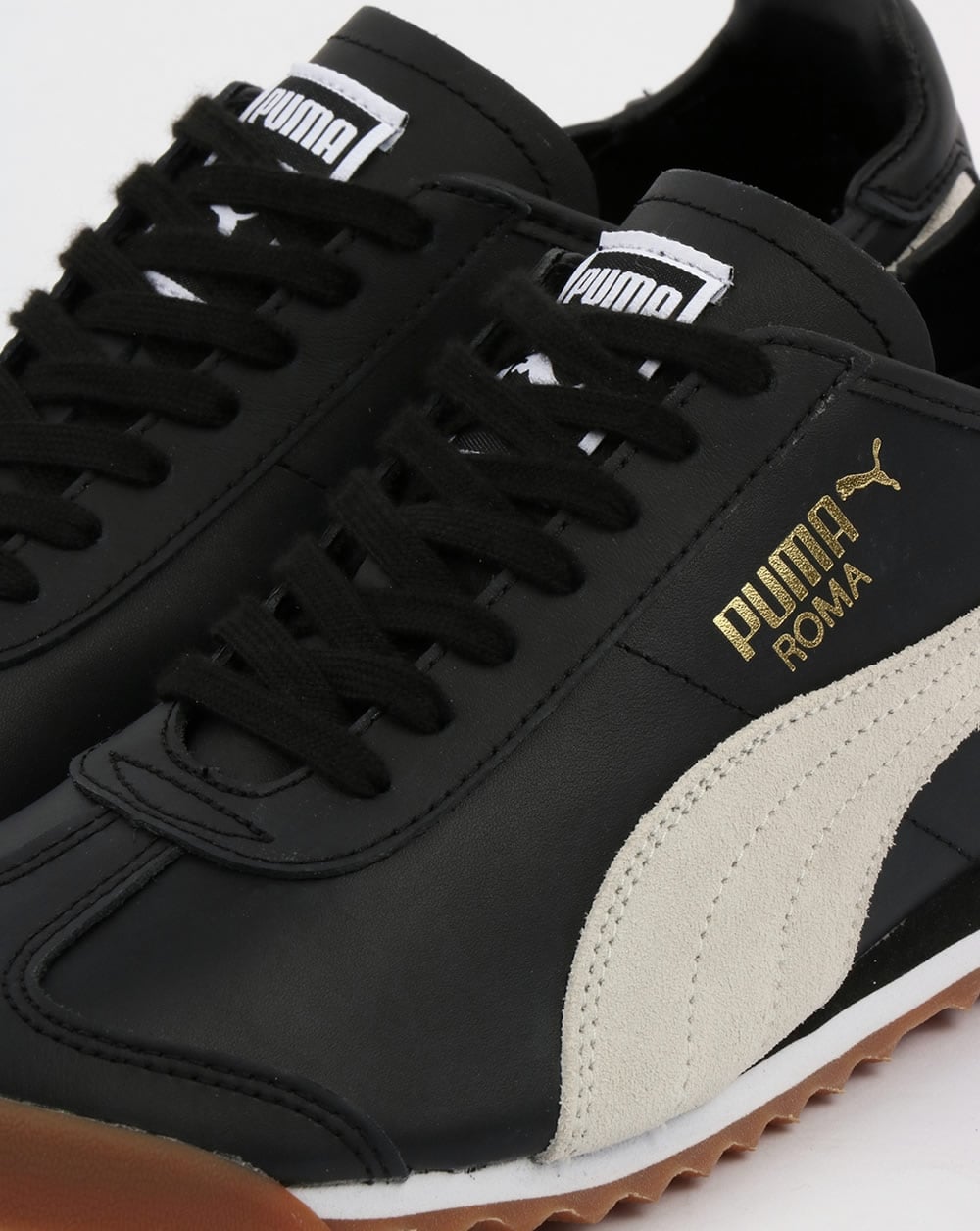 Puma Roma Leather 80s Trainers Black/White