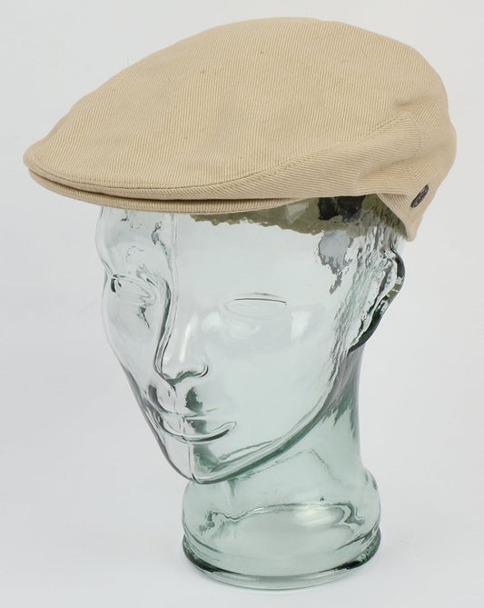 80s Casual Classics Cotton Flat Cap Beige