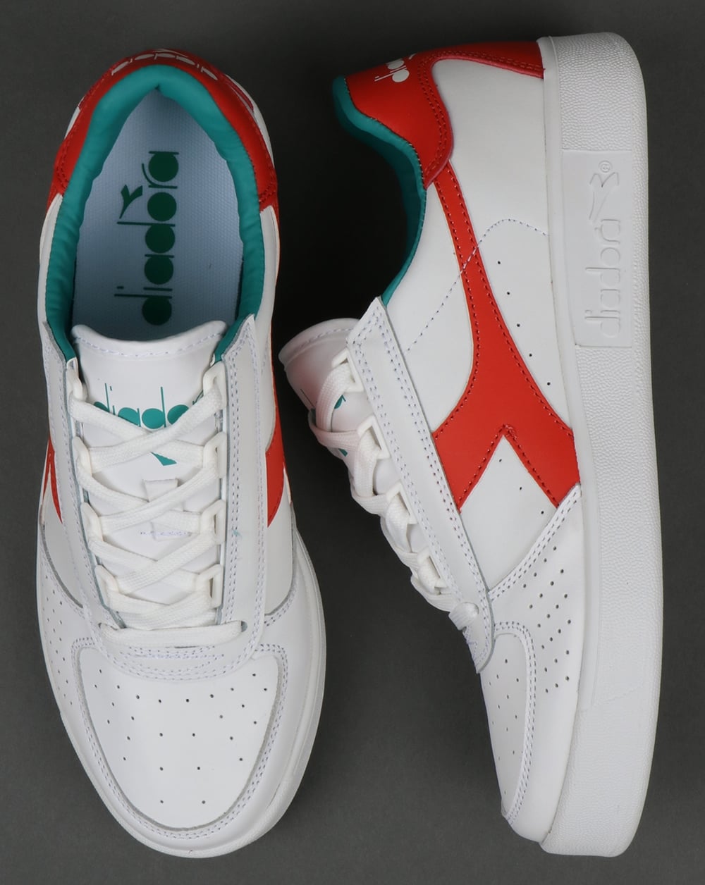 Diadora B. Elite Trainers White/Fiesta Red