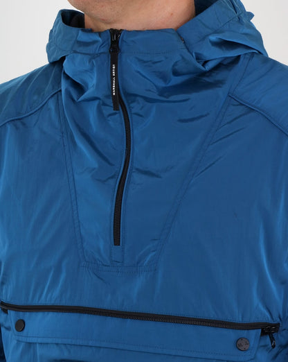 Marshall Artist Liquid Nylon Half Zip Jacket Cyan