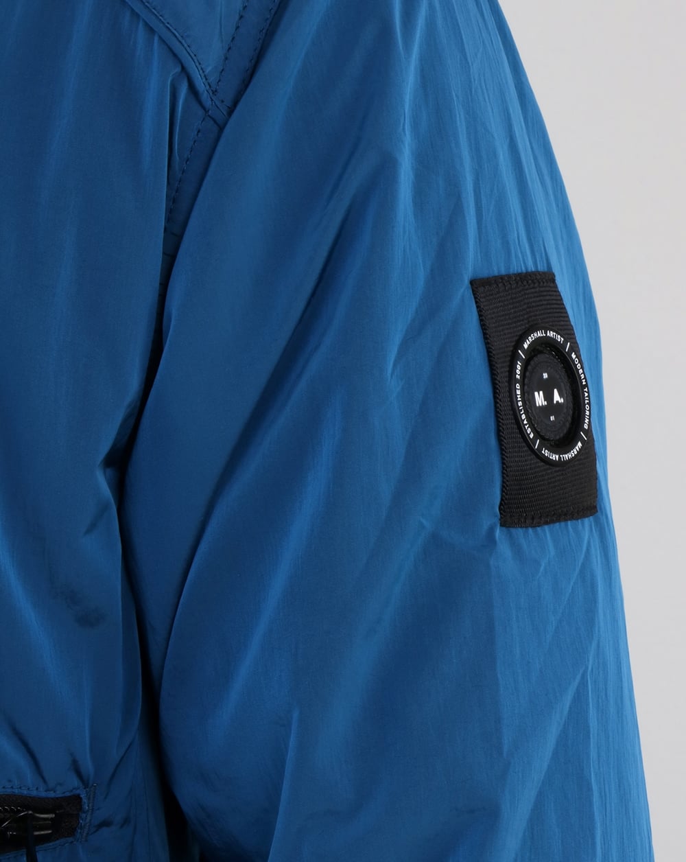 Marshall Artist Liquid Nylon Half Zip Jacket Cyan