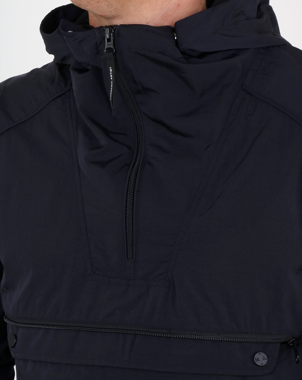Marshall Artist Liquid Nylon Half Zip Jacket Navy