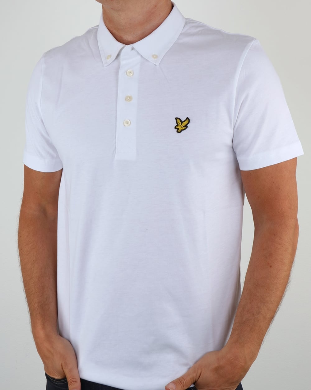 Lyle And Scott Button Down Polo Shirt White