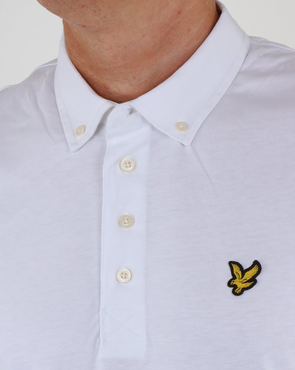 Lyle And Scott Button Down Polo Shirt White