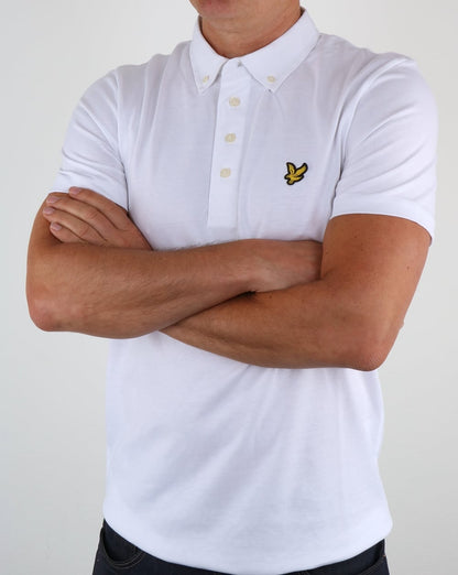 Lyle And Scott Button Down Polo Shirt White