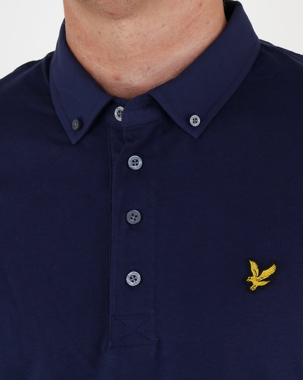 Lyle And Scott Button Down Polo Shirt Navy