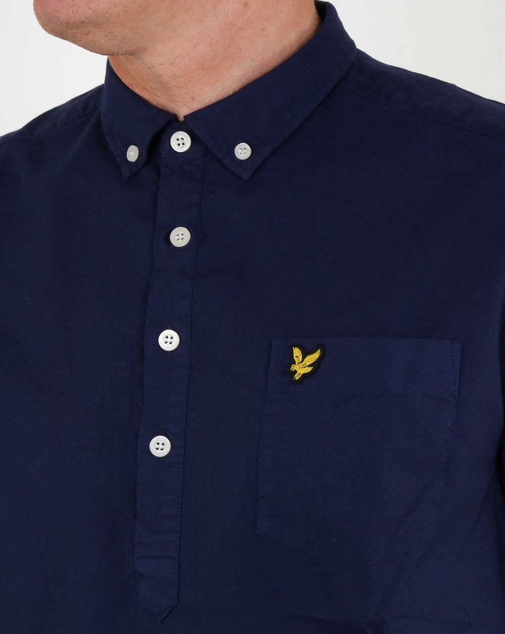 Lyle And Scott Half Button Shirt Navy