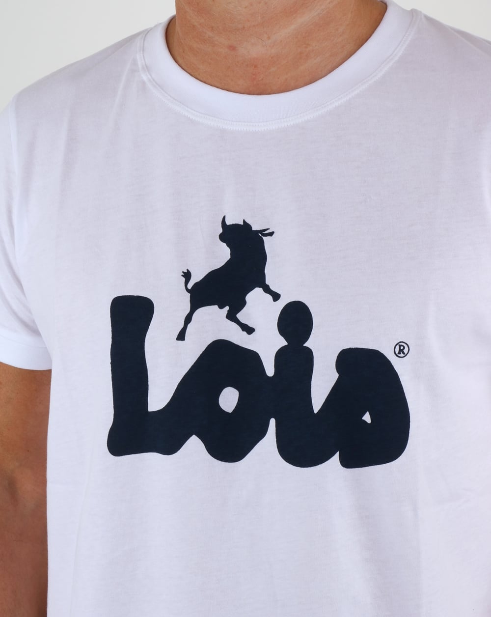 Lois Bull Logo T Shirt White/Navy