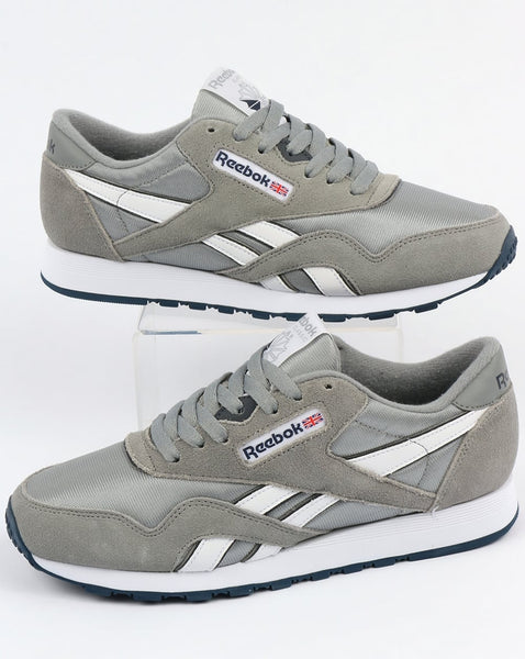 Reebok Classic Nylon Trainers Platinum/Jet Blue