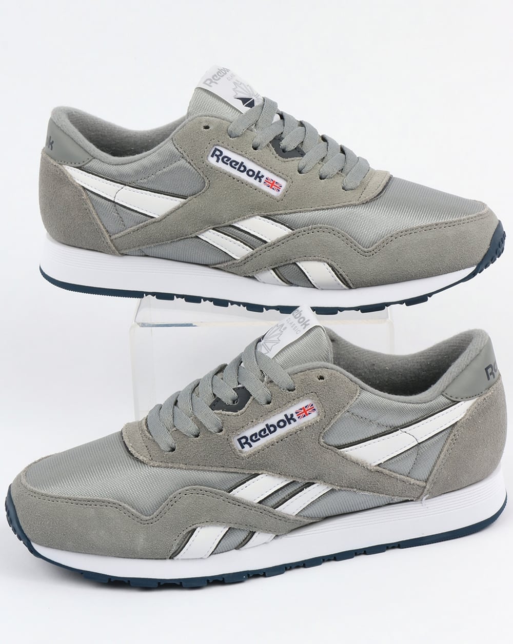 Reebok Classic Nylon Trainers Platinum/Jet Blue